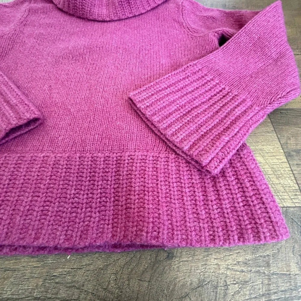 J. Crew‎ Pink Wool Cowl Neck Sweater Size Petite Medium